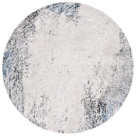 Safavieh 6 ft. 7 in. x 6 ft. 7 in. Invista Power Loomed Round Area Rug; Ivory & Grey INV643A-7R